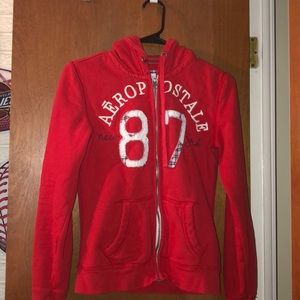 red, aeropostale full zip hoodie